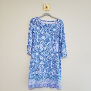 Lilly Pulitzer Sophie Shift Dress UPF 50+ Small Vibrant Multicolor Blue Paisley